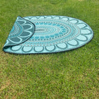 Aboriginal Art Yarning Oval Outdoor Mat — pattern detail