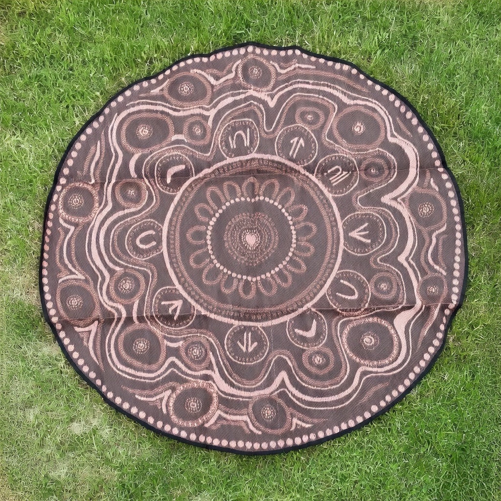 Aboriginal Art Yarning Circle Outdoor Mat — main view