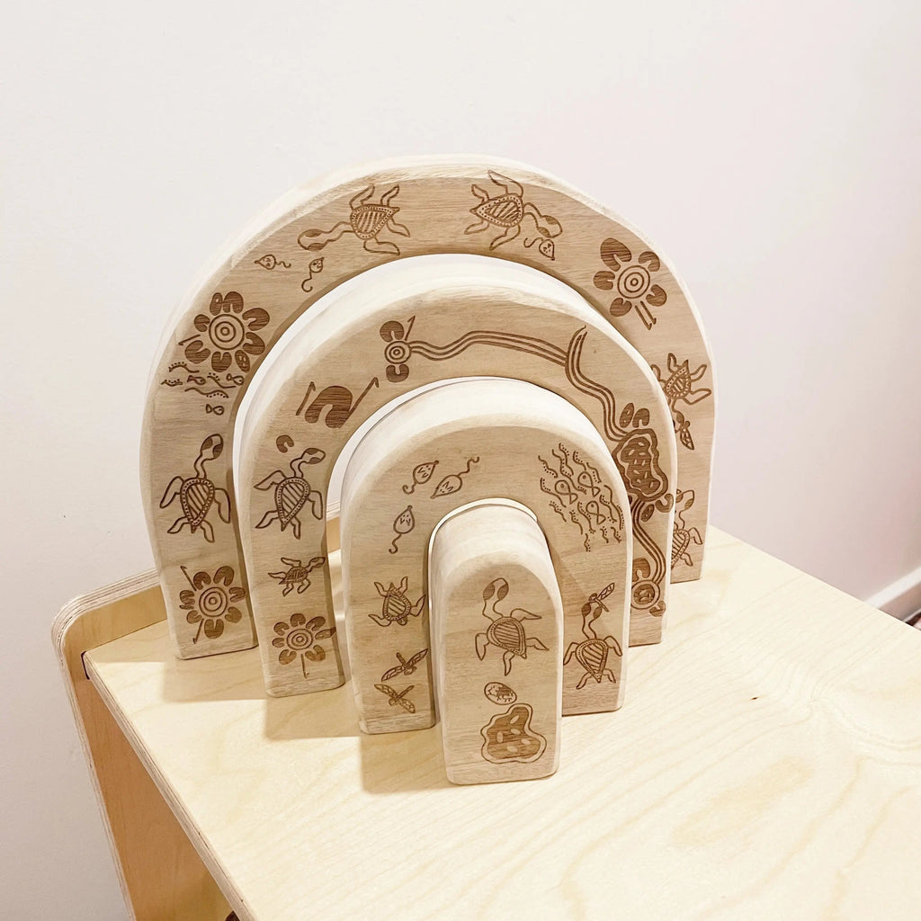 Yaakan Journey Stacker — Aboriginal-themed Yaakan journey stacker for early childhood classroom play