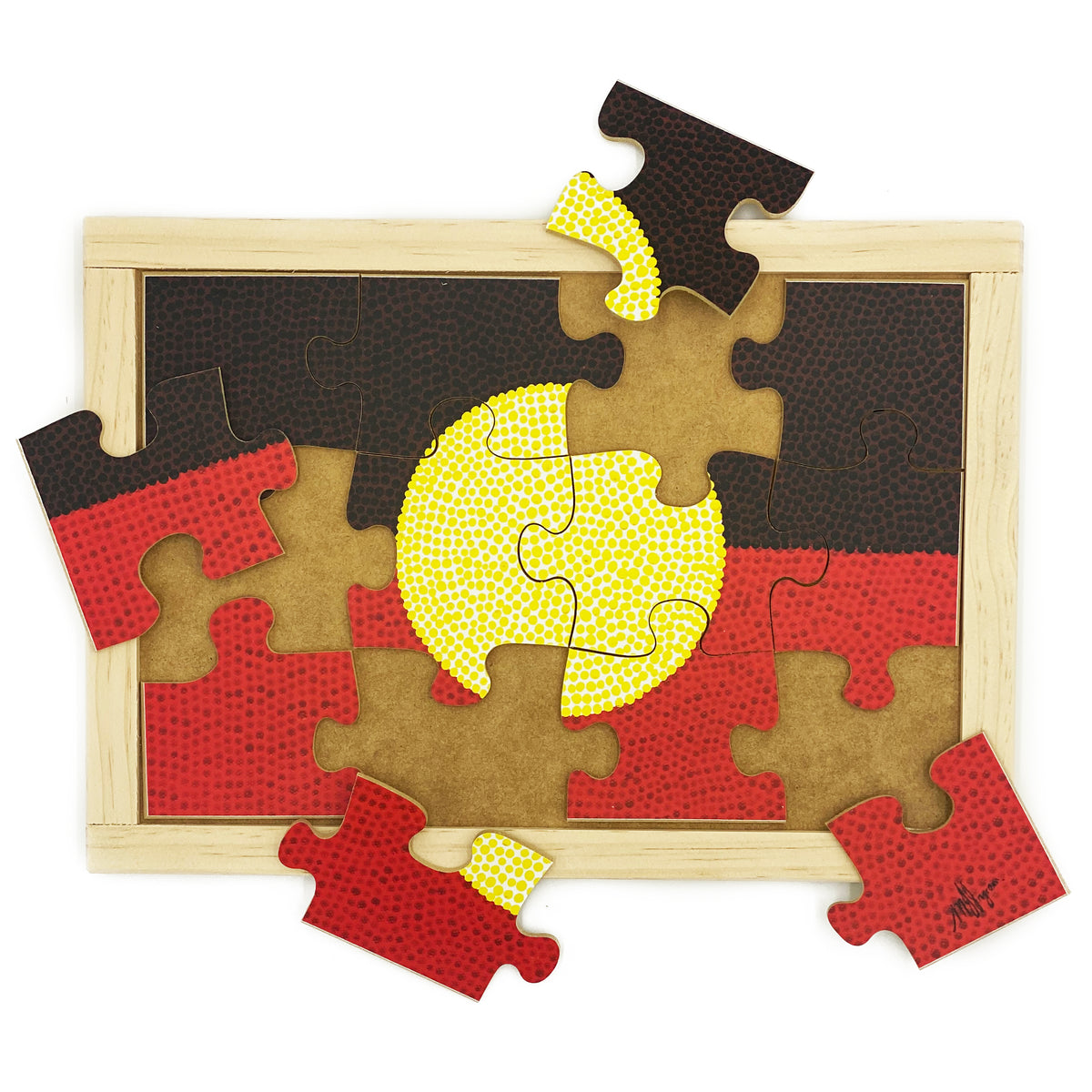Australia Indigenous Flags Puzzles Set — close-up of design