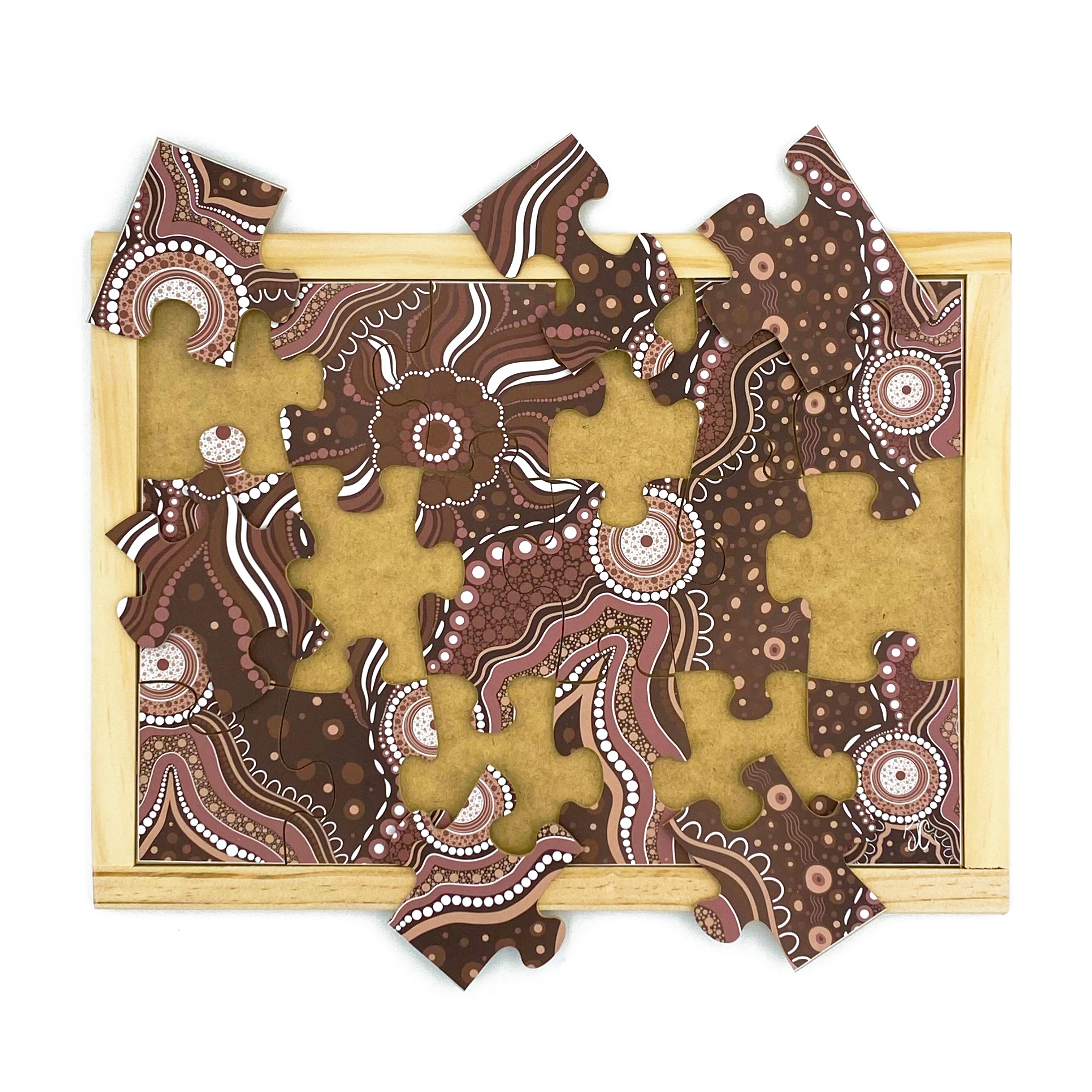 Aboriginal Art Earth Dreaming Puzzle Set of 4