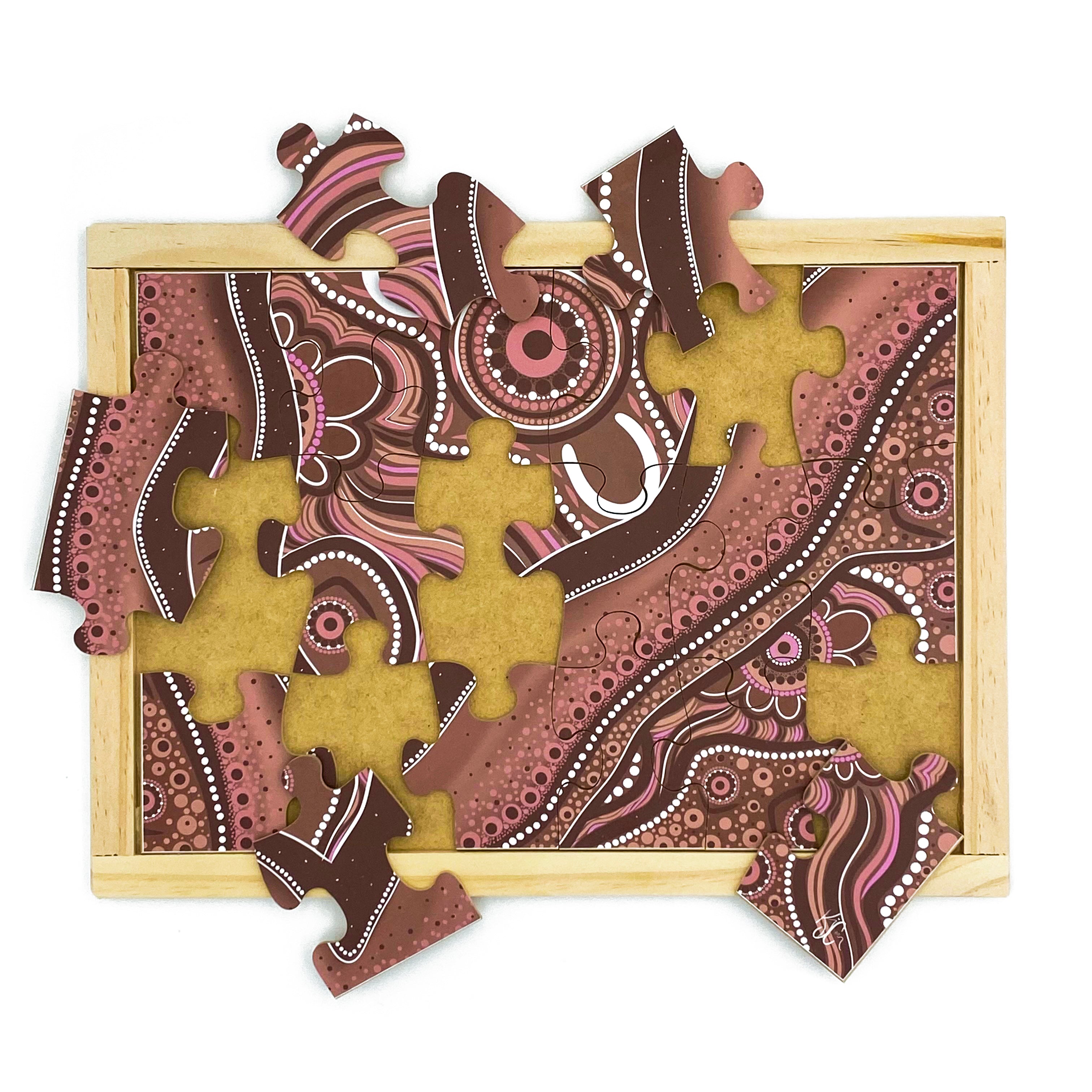 Aboriginal Art Earth Dreaming Puzzle Set of 4