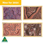 Aboriginal Art Earth Dreaming Puzzle Set of 4 — Australian-made set of 4 hand-painted Aboriginal Dreaming wooden puzzles