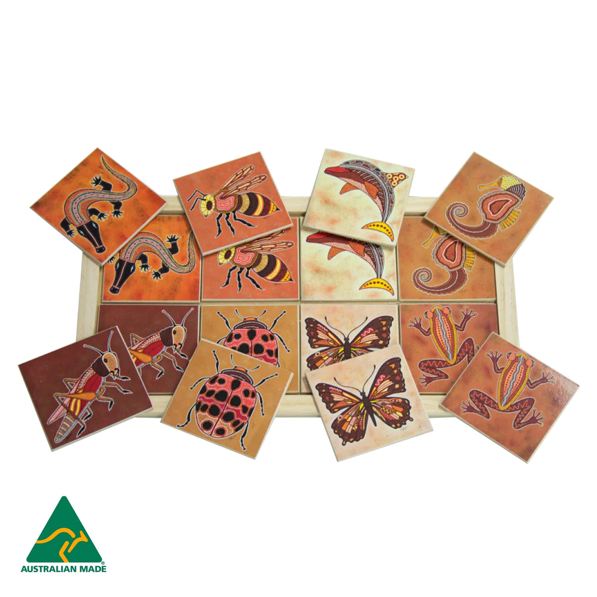 Aboriginal Creatures Large Memory Game — Australian-made Indigenous animals memory matching game for classrooms