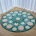 Sage Yarning Circle Classroom Rug — side view
