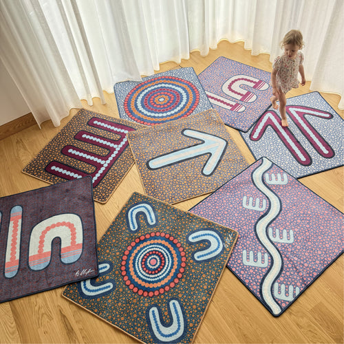 Indigenous Symbols Rug Squares — authentic Aboriginal & Torres Strait Islander classroom resource