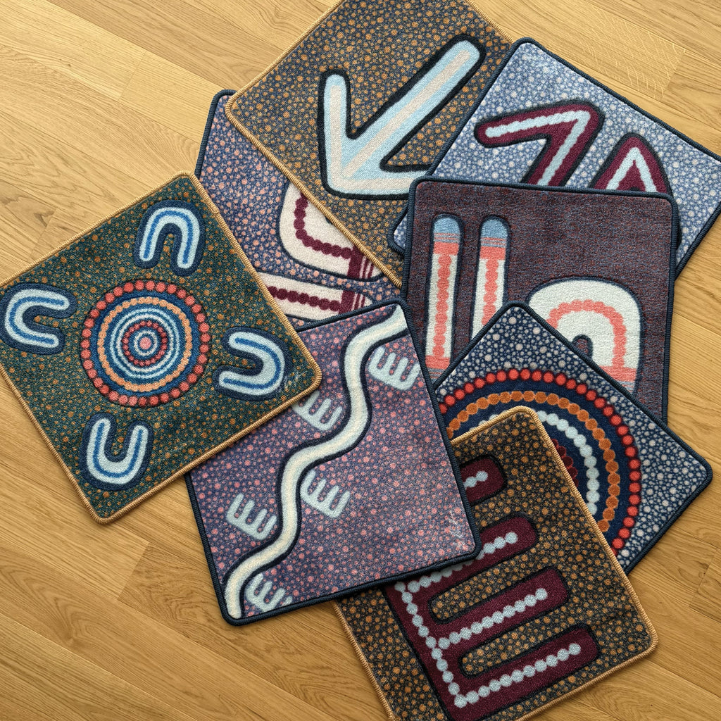 Indigenous Symbols Rug Squares — pattern detail