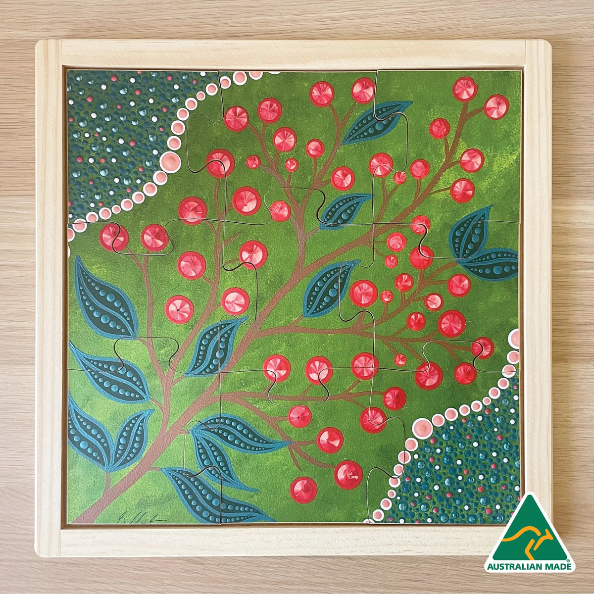 Aboriginal Art Bush Tucker Puzzle Set of 4 — Bush Berries puzzle in set