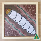 Aboriginal Art Bush Tucker Puzzle Set of 4 — Witchetty Grub puzzle in set