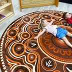 Yarning Circle Indigenous Rug — pattern detail