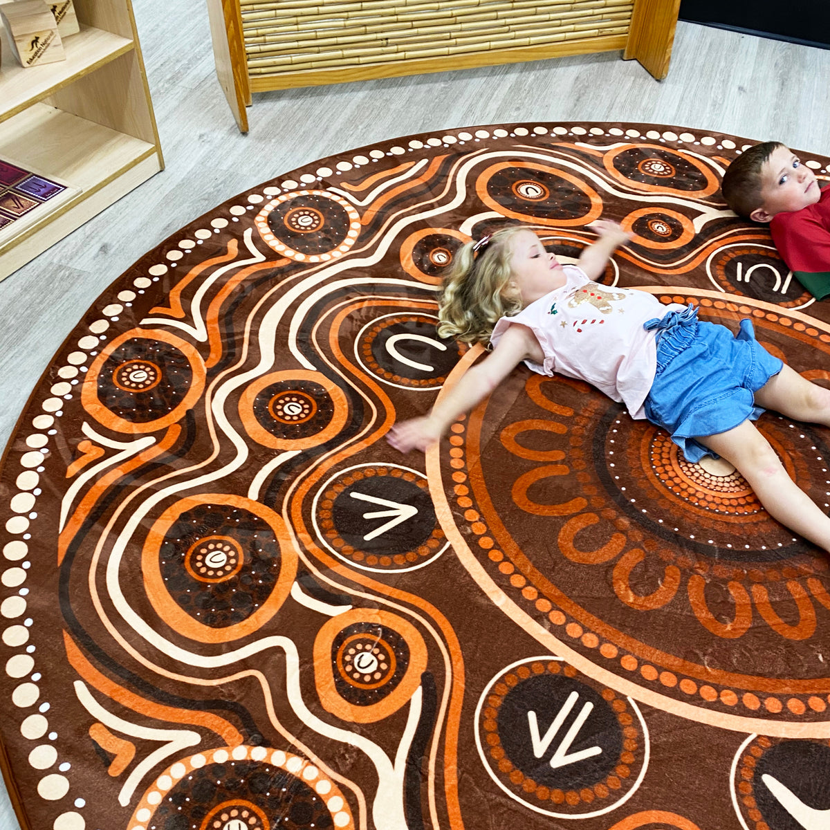 Yarning Circle Indigenous Rug — pattern detail
