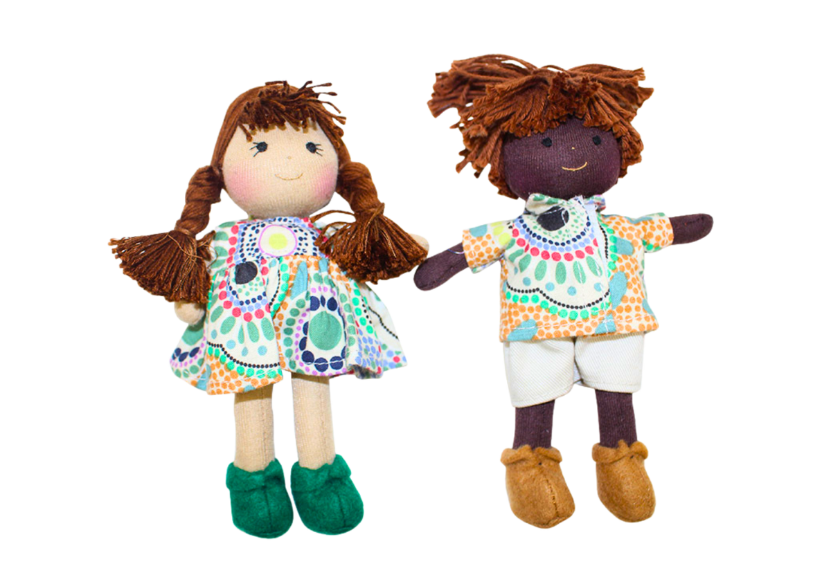 Aboriginal Boy & Girl Mini Dolls 16cm meeting places — authentic Aboriginal & Torres Strait Islander classroom resource