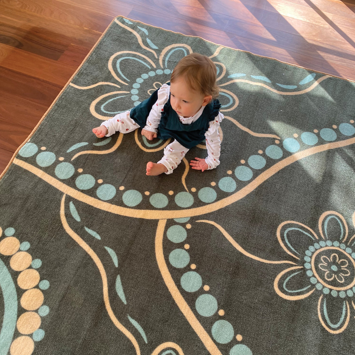 Aboriginal Eucalyptus Rug — detail view
