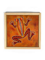 Aboriginal Frog Square Puzzle — hand-painted wooden jigsaw puzzle — Australian-made early learning resource, ages 3+