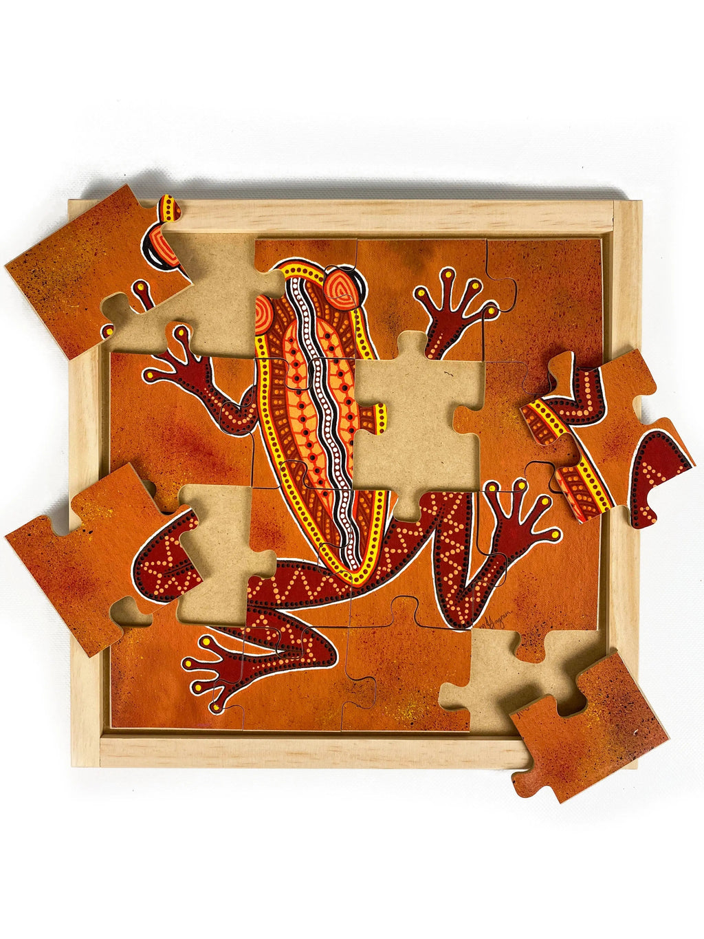 Aboriginal Frog Square Puzzle — alternative view