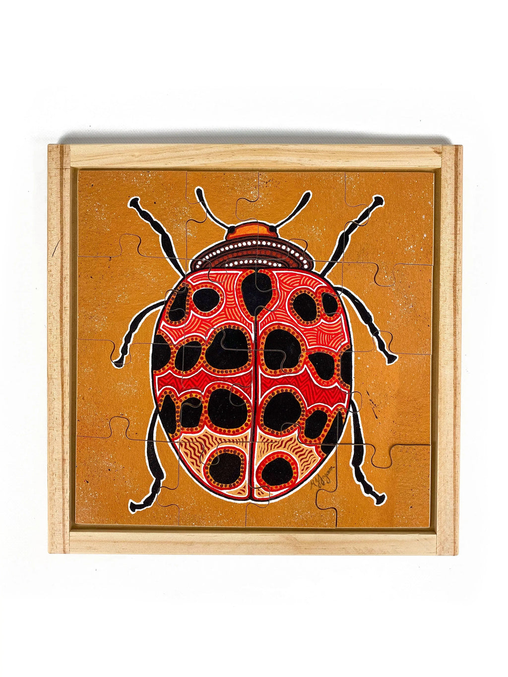 Aboriginal Insect Square Puzzles — Aboriginal Lady Beetle puzzle