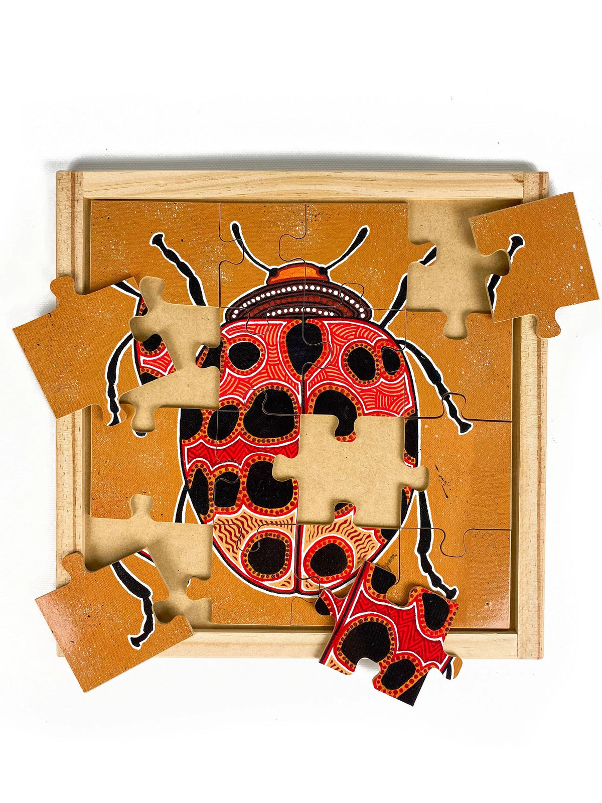 Aboriginal Insect Square Puzzles — Aboriginal Lady Beetle puzzle alternative view