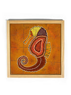 Aboriginal Sea Horse Square Puzzle — hand-painted wooden jigsaw puzzle — Australian-made early learning resource, ages 3+