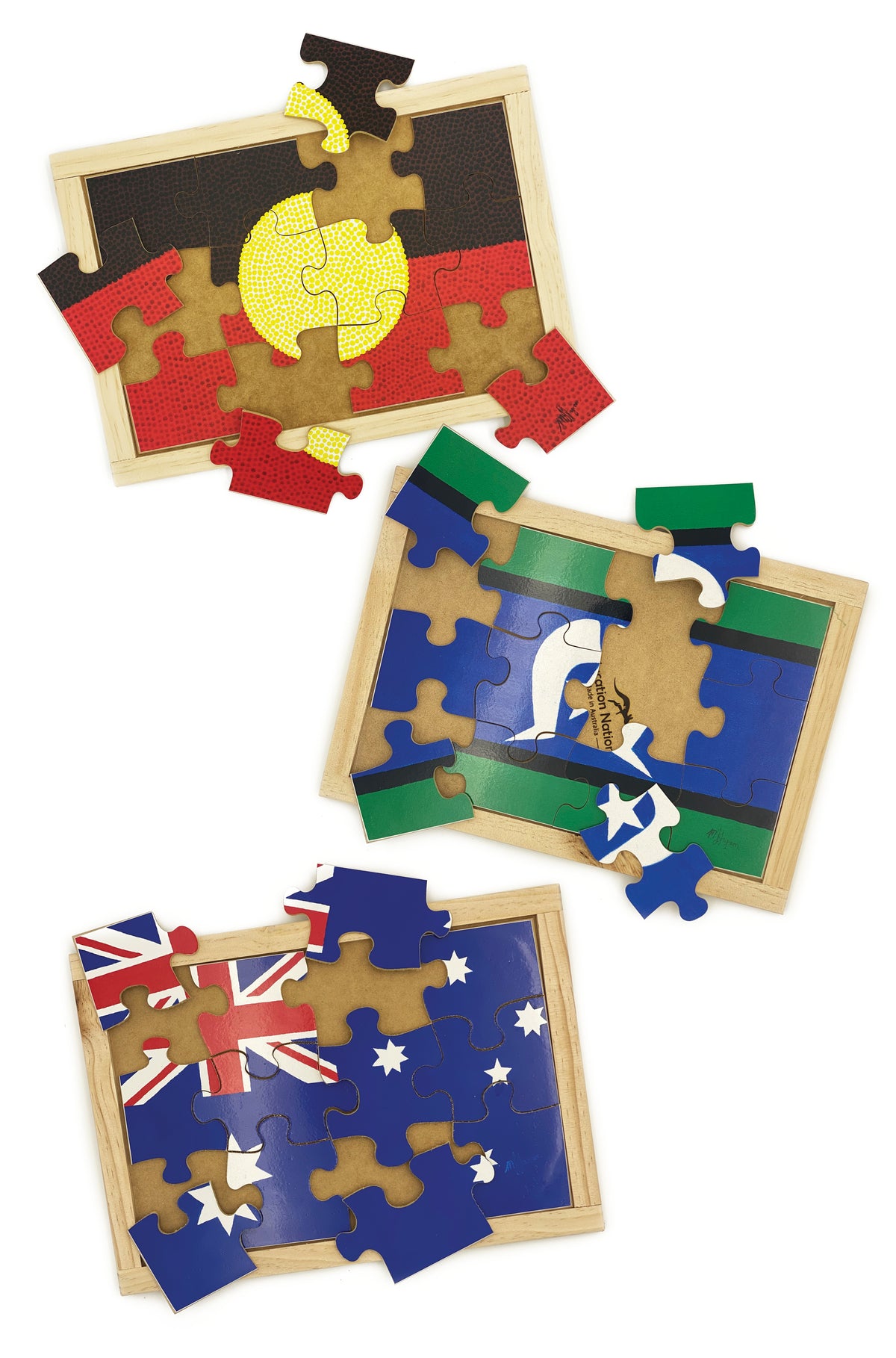 Australia Indigenous Flags Puzzles Set — detail view