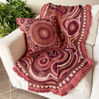 Yarning Circle Cushion Cover — close-up of design
