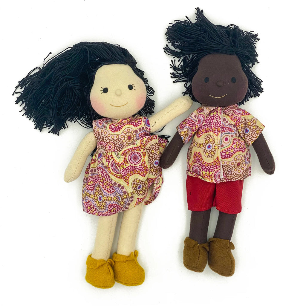Doll Set 27cm Yalke Red Boy & Girl — authentic Aboriginal & Torres Strait Islander classroom resource