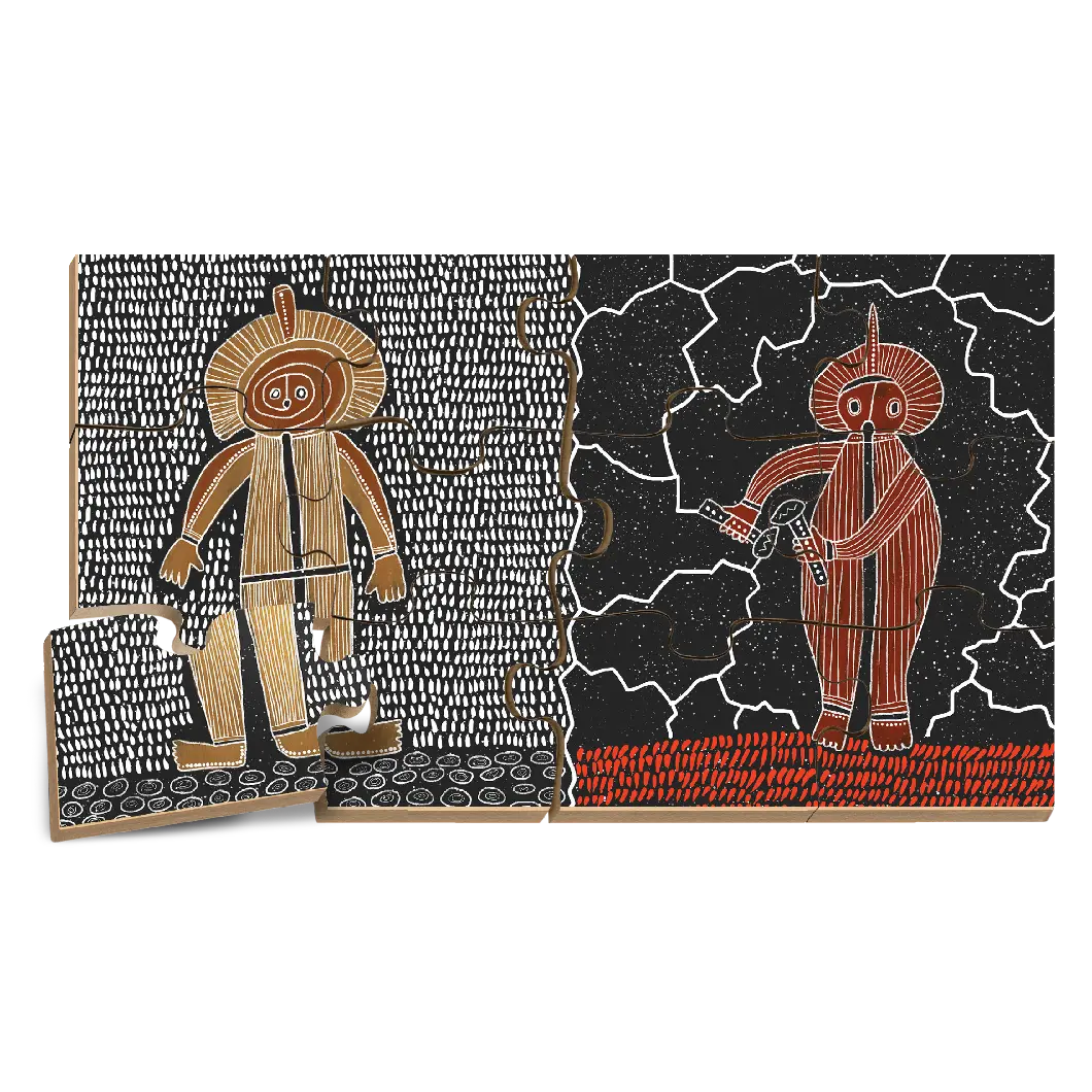The Lightning Brothers Floor Puzzle — Australian-made wooden Dreamtime floor puzzle for early childhood
