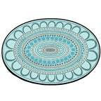 Aboriginal Art Yarning Oval Outdoor Mat — scale reference