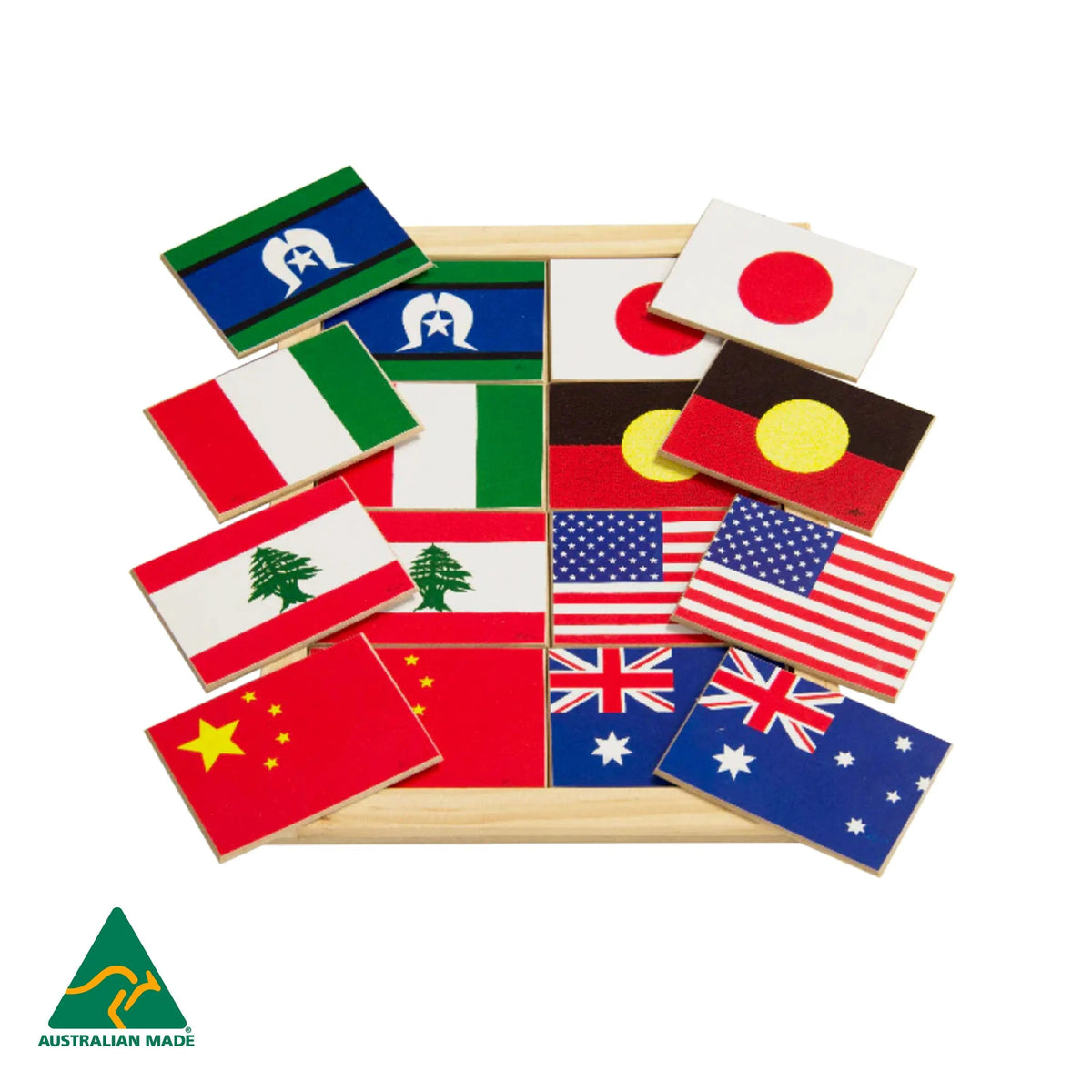 Flags Memory Game — Australian-made world flags memory matching game for early childhood classrooms