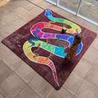 Serpents and Sticks Rug Game with soft Dice — pattern detail