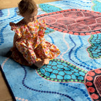 Turtles Dreaming Indigenous Rug — reverse view
