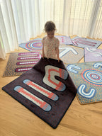 Indigenous Symbols Rug Squares — scale reference