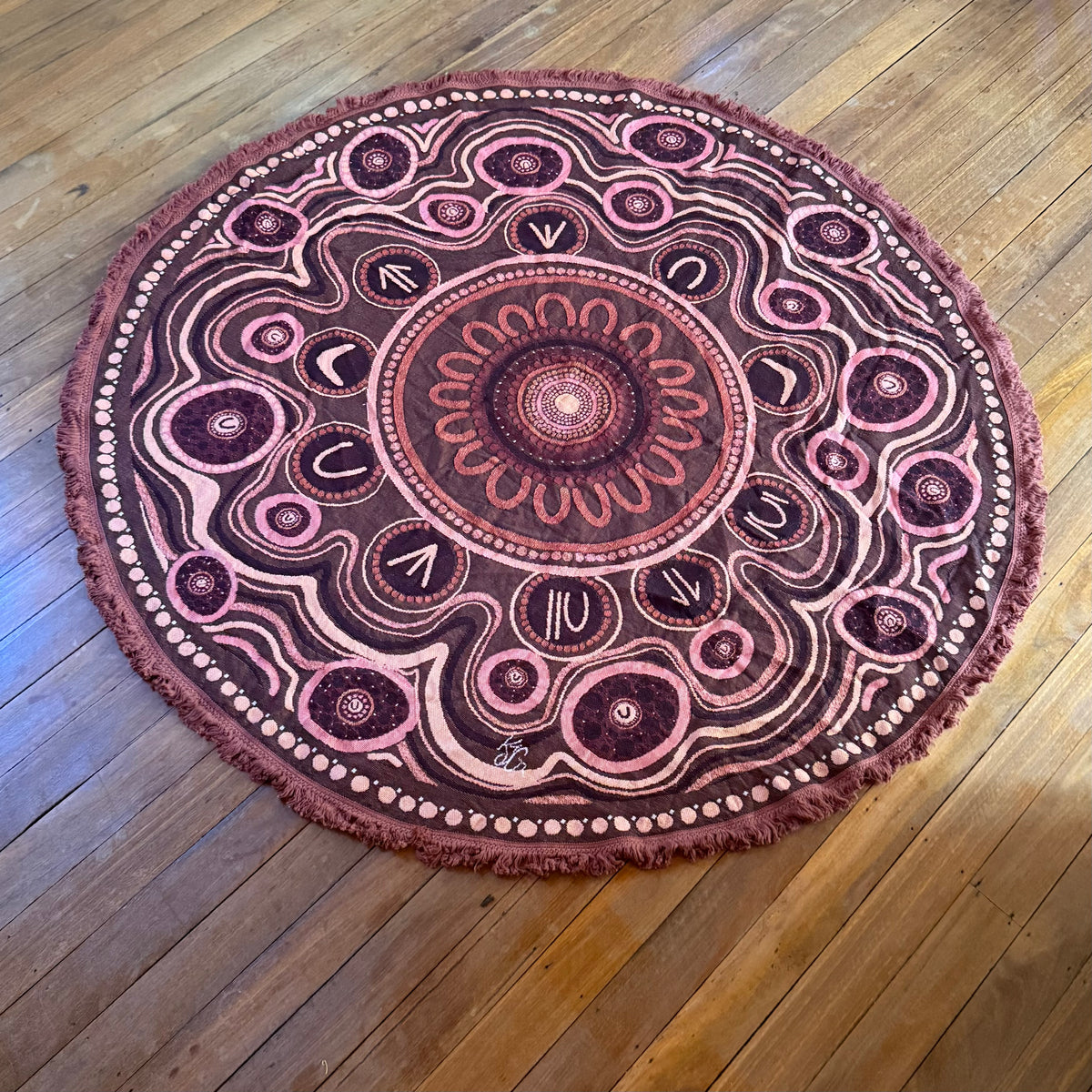 Yarning Circle Cotton Throw — detail view