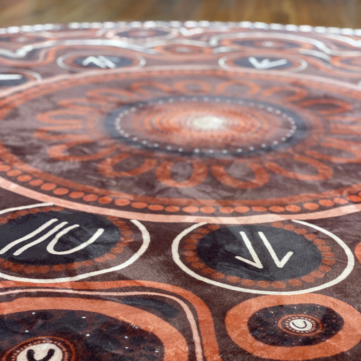 Yarning Circle Indigenous Rug — detail view