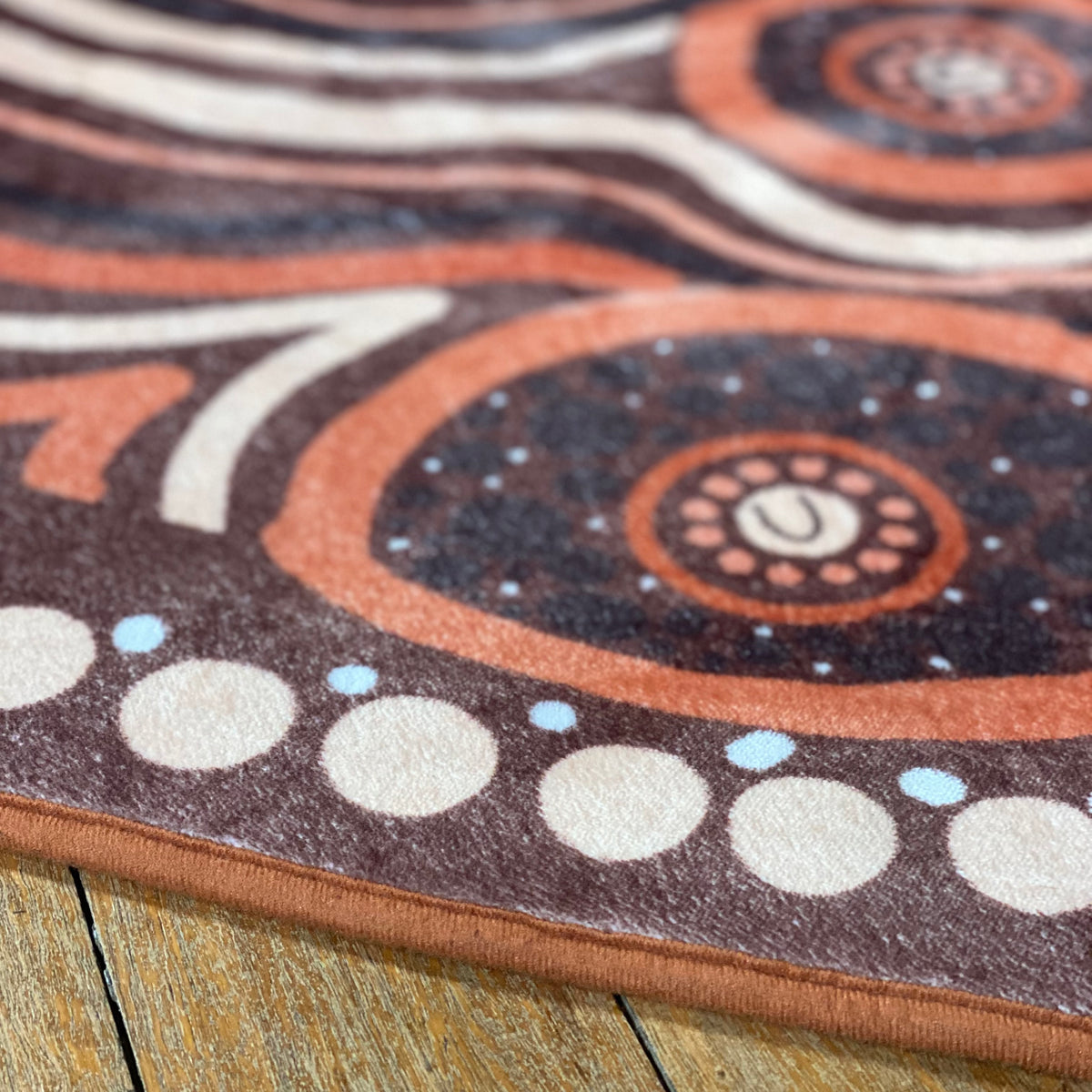 Yarning Circle Indigenous Rug — in classroom use
