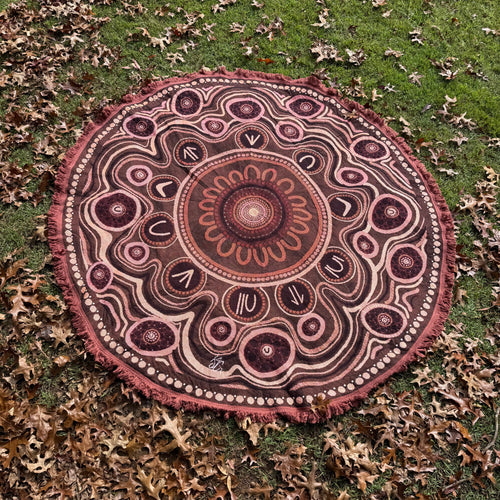 Yarning Circle Cotton Throw — authentic Aboriginal & Torres Strait Islander classroom resource