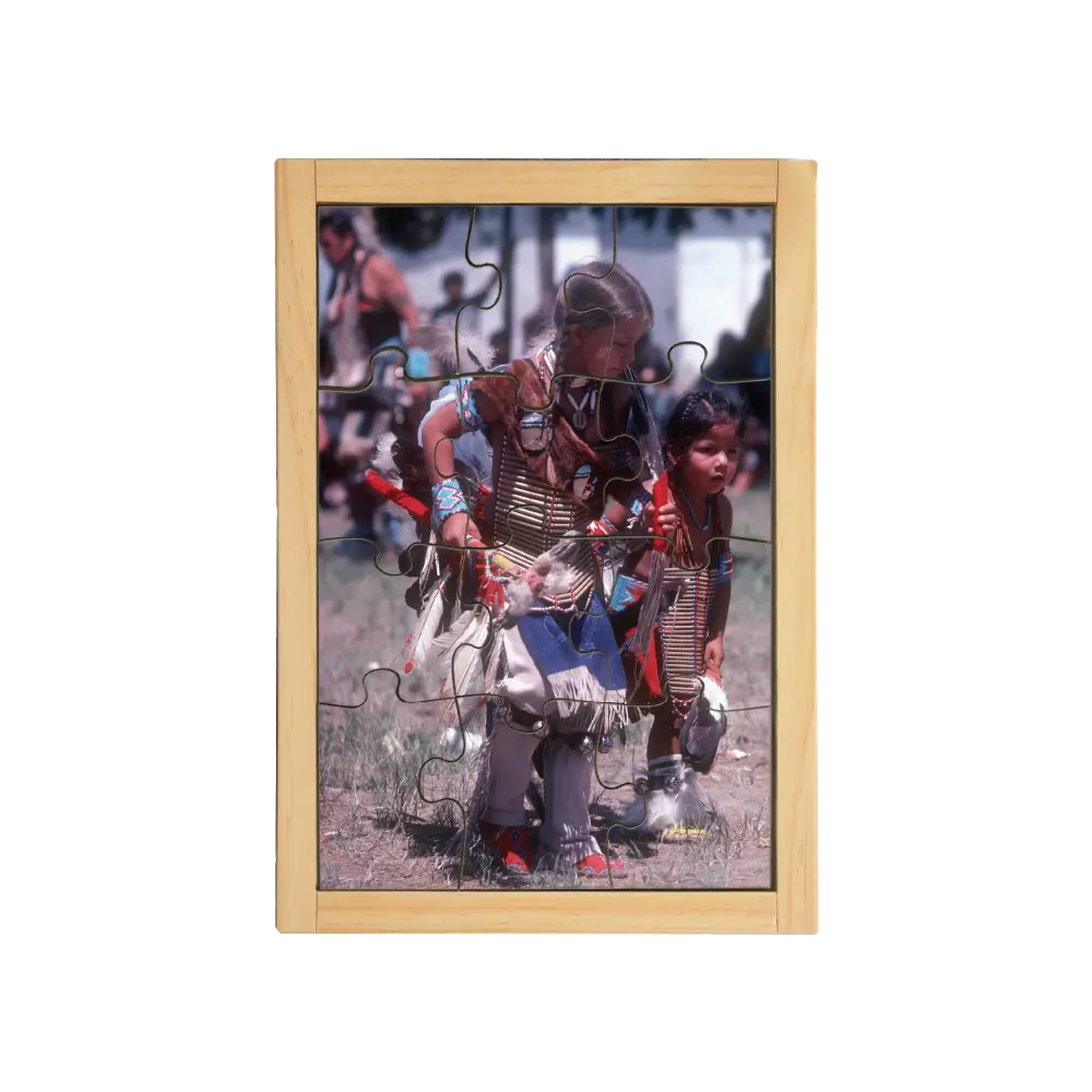 Native American Kids Puzzle — hand-painted wooden jigsaw puzzle — Australian-made multicultural learning resource
