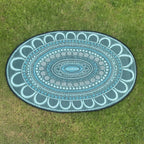 Aboriginal Art Yarning Oval Outdoor Mat — main view