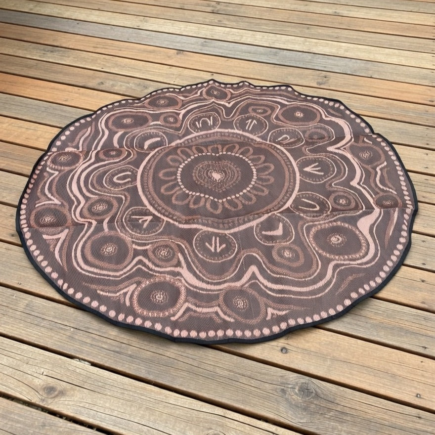 Aboriginal Art Yarning Circle Outdoor Mat — authentic Aboriginal & Torres Strait Islander classroom resource