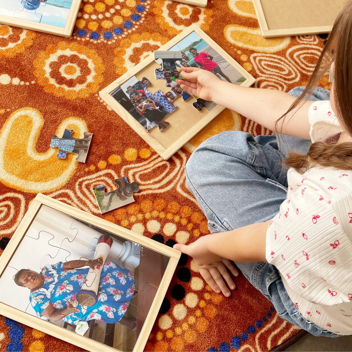 Torres Strait Islander People Puzzle Set — children using the puzzles