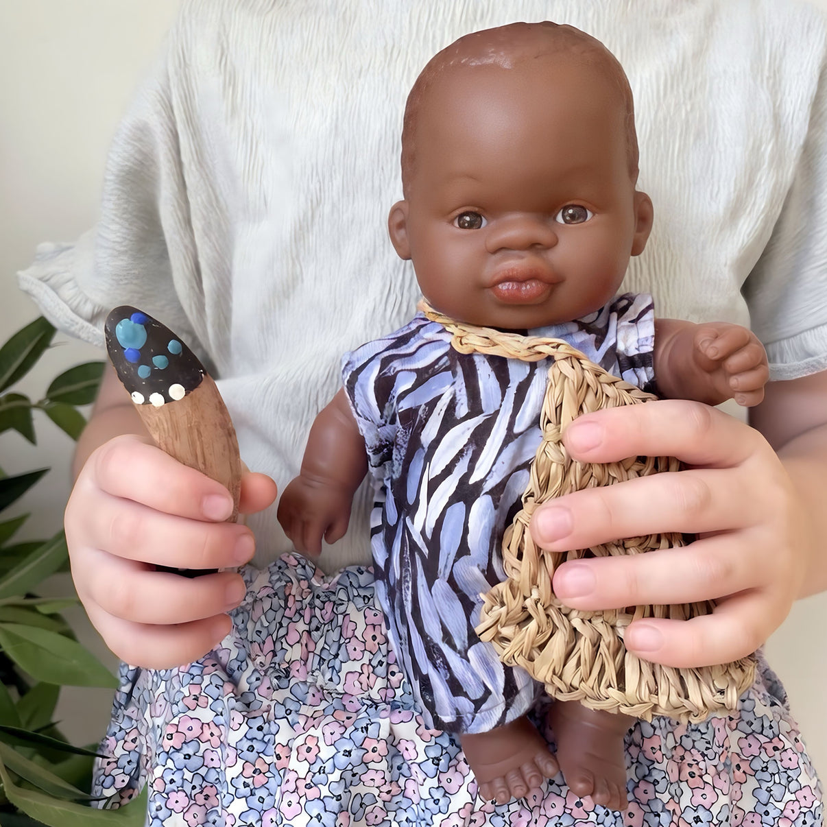 Aboriginal Australian Boy 21cm Baby Coolamon Set — authentic Aboriginal & Torres Strait Islander classroom resource
