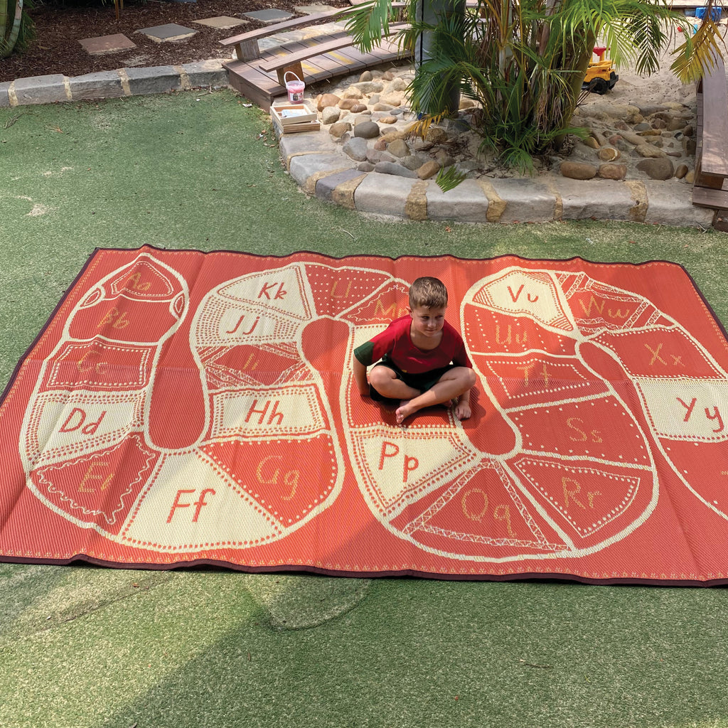 Rainbow Serpent Alphabet Outdoor Mat