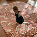 Aboriginal Art Bush Dreaming Rug — alternative classroom display view