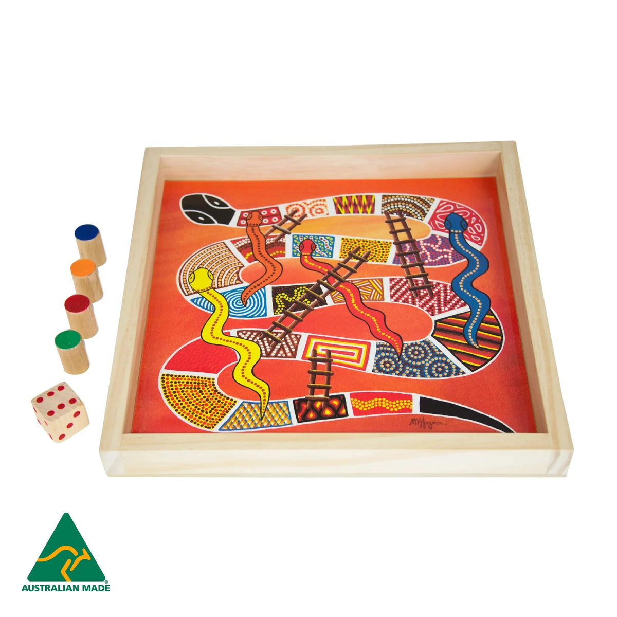 Serpents and Ladders Game — Australian-made Indigenous-themed snakes and ladders board game for classrooms