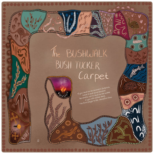 The Bushwalk Bushtucker Rug 2m x 2m square — main view