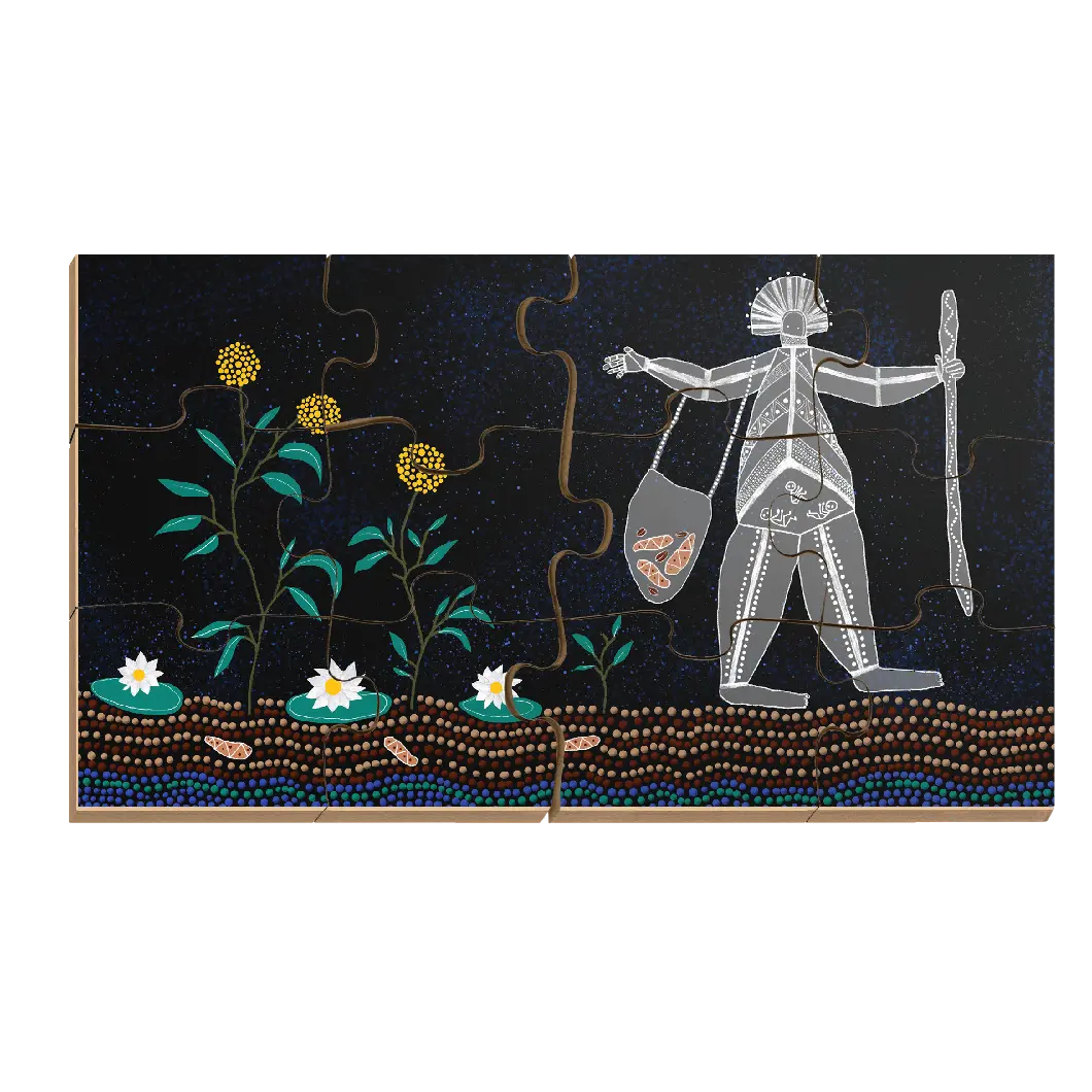 The Fertility Mother Floor Puzzle — Australian-made wooden Dreamtime floor puzzle for early childhood classrooms
