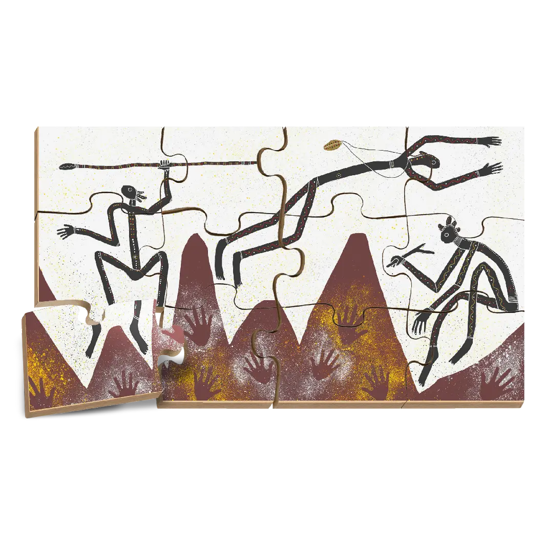 The Mimi Spirits Floor Puzzle — Australian-made wooden Dreamtime floor puzzle for early childhood classrooms