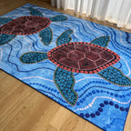 Turtles Dreaming Indigenous Rug — scale reference