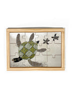 Turtles Swimming Puzzle — hand-painted wooden jigsaw puzzle — Australian-made early learning resource, ages 3+