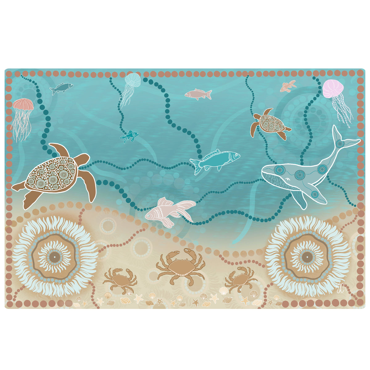Under the Sea Dreaming Rug 3m x 2m rectangle — pattern detail