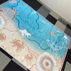 Under the Sea Dreaming Indigenous rug in classroom — children sitting on large Aboriginal art rug celebrating Sea Country and marine culture